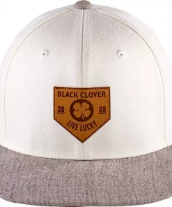 Black Clover + Rawlings Leather Patch Flat Brim Hat