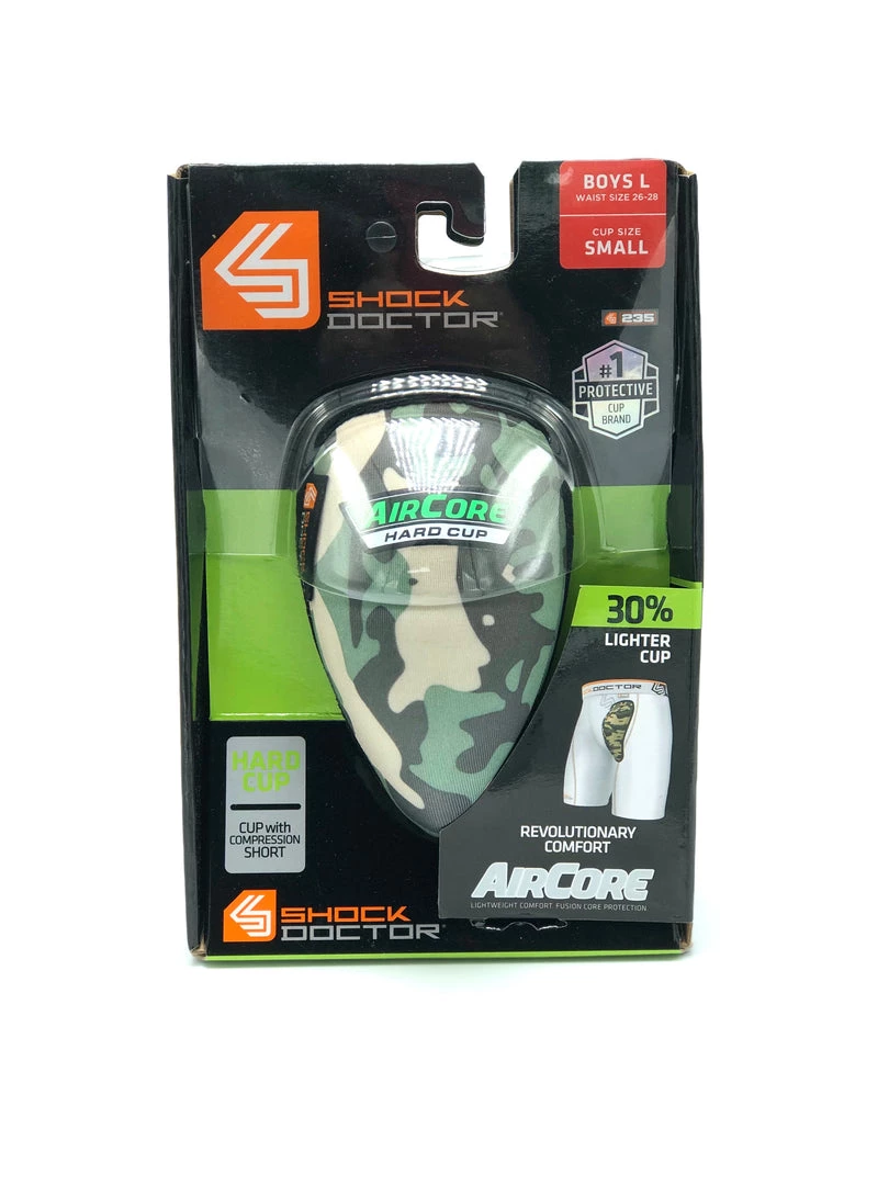 Shock Doctor White Compression Short With AirCore Hard Cup - Boys 3 Shock Doctor White Compression Short With AirCore Hard Cup - Boys