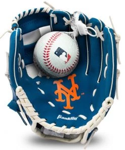 Baseball Youth Franklin MLB Mets Tee Ball Glove - 9.5"
