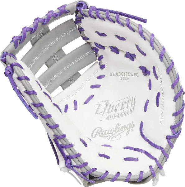 Fastpitch Softball Rawlings Liberty Advanced 2022 Color Series RLADCTSBWPG Fastpitch 1st Base Mitt - 13" 5 Fastpitch Softball Rawlings Liberty Advanced 2022 Color Series RLADCTSBWPG Fastpitch 1st Base Mitt - 13"