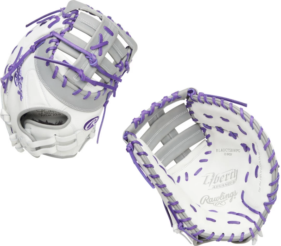 Fastpitch Softball Rawlings Liberty Advanced 2022 Color Series RLADCTSBWPG Fastpitch 1st Base Mitt - 13" 3 Fastpitch Softball Rawlings Liberty Advanced 2022 Color Series RLADCTSBWPG Fastpitch 1st Base Mitt - 13"