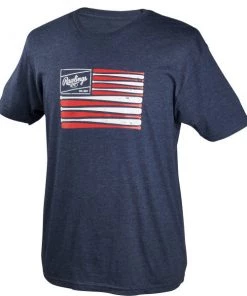 Men’s Rawlings Patch And Bat Flag Adult T-shirt