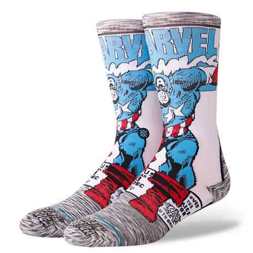 Stance Adult Captain America Comic Crew Socks 3 Stance Adult Captain America Comic Crew Socks